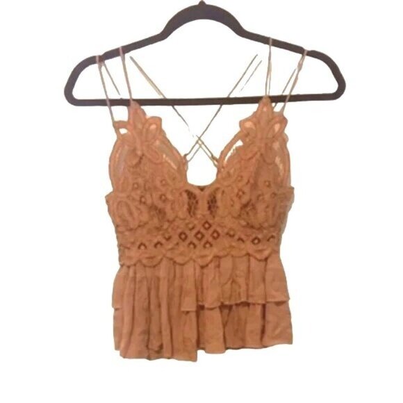 Free People Adella Mauve Pink Lace Cami - Picture 4 of 8